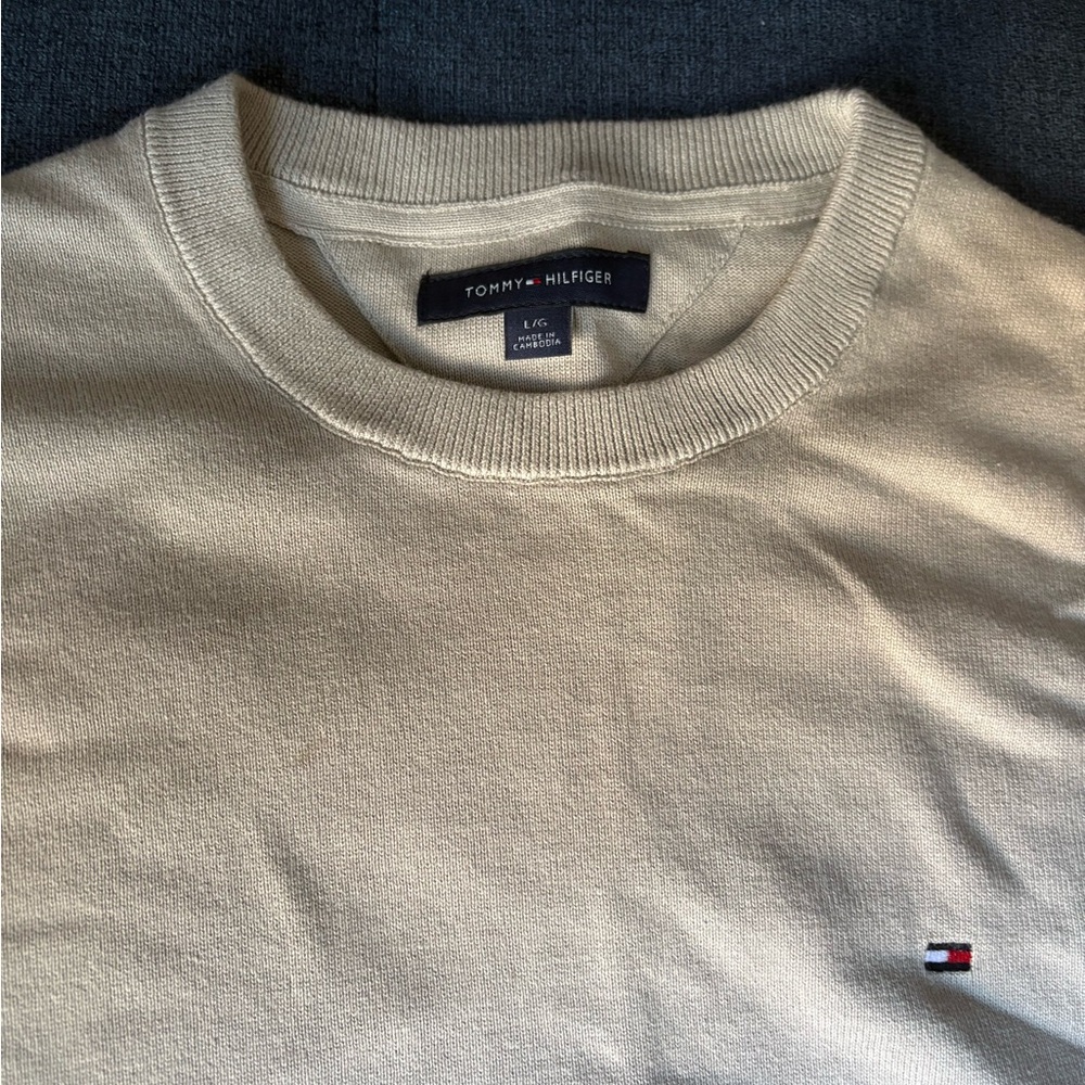 Tommy Hilfiger Men's cream/oatmeal Crewneck Sweater
